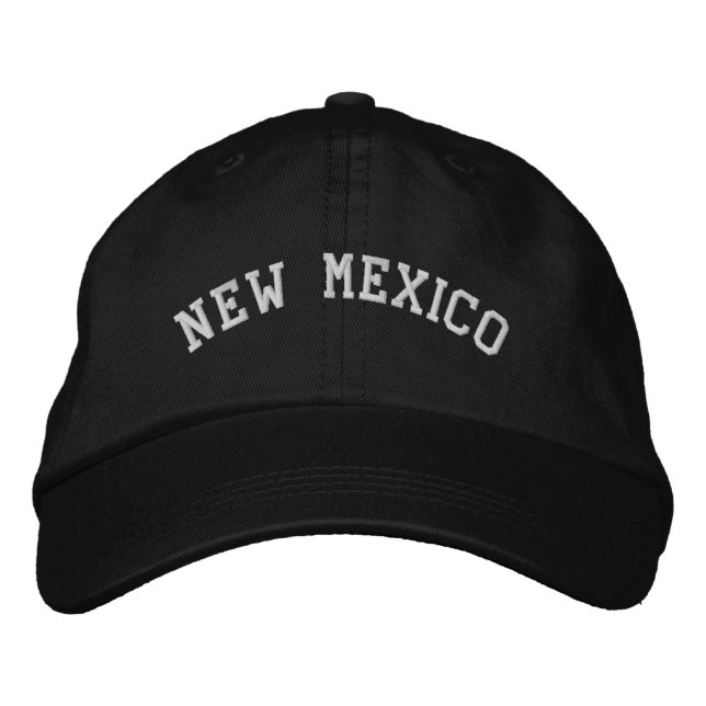 New Mexico bestickte anpassbare Cap Black Baseballkappe (Vorderseite)
