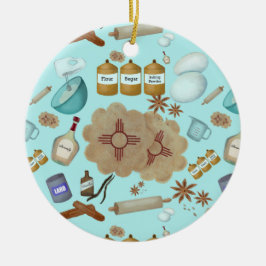 New Mexico Biscochito Cookies Zia Sun Keramik Ornament