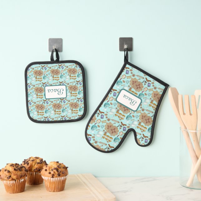 New Mexico Biscochito Cookies Zia Sun Ofenhandschuh & Topflappen-Set (Insitu (Hängend))