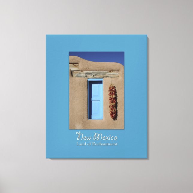 New Mexico Blue Window Wrapped Canvas Leinwanddruck (Vorderseite)