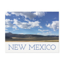 New Mexico Bright Blue Sky & Mountains Postcard