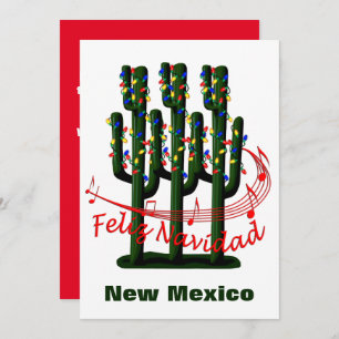 New Mexico Cactus Christmas Feliz Navidad Holiday  Feiertagskarte