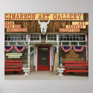 New Mexico, Cimarron. Kunstgalerie Cimarron, Neu Poster