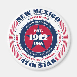 New Mexico Circle Typografy Souvenir Magnet