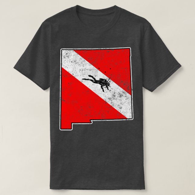 New Mexico Dive Flag Scuba Diving Staat Karte Tauc T-Shirt (Design vorne)