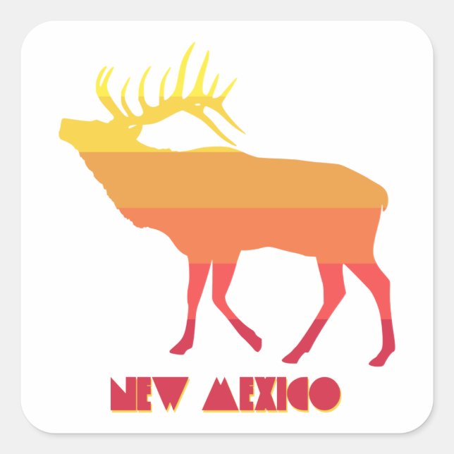 New Mexico Elk Quadratischer Aufkleber (Vorderseite)