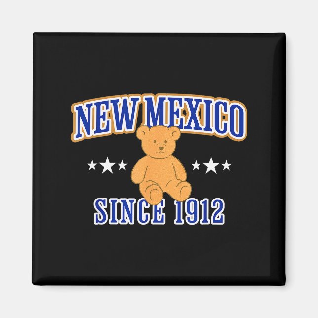 New Mexico Est. 1912, Nm Usa Patriotic Teddy Bear  Magnet (Vorne)