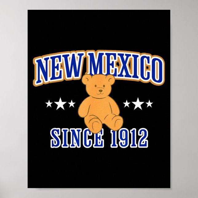 New Mexico Est. 1912, Nm Usa Patriotic Teddy Bear  Poster (Vorne)