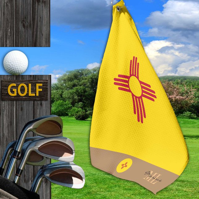 New Mexico Fahne & New Mexico mit Monogramm / Golf Golfhandtuch (Von Creator hochgeladen)