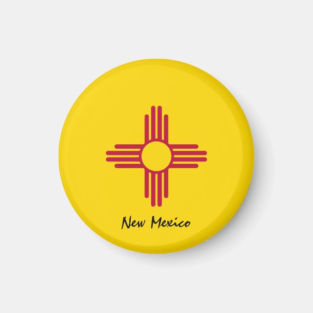 New Mexico Fahne & New Mexico, USA Urlaub/Sport Magnet (Vorne)