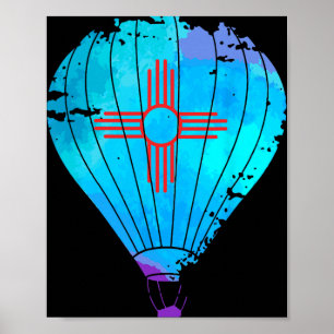 New Mexico Festival Heißluftballon Zia-Geschenk Poster