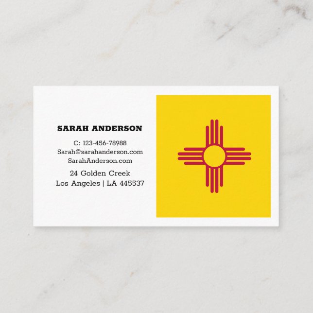 New Mexico Flag Elegante Business Cards / USA Visitenkarte (Rückseite)