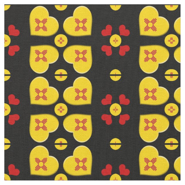 New Mexico Flag & New Mexico Herbstmode Fabric Stoff (Nahaufnahme)