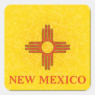 NEW MEXICO FLAG QUADRATISCHER AUFKLEBER