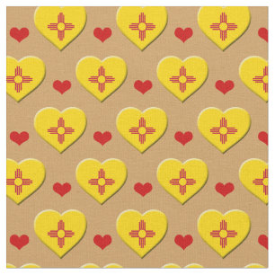 New Mexico Flag & Red Heart mode Fabric / USA Stoff