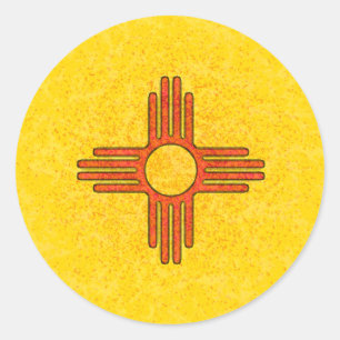 NEW MEXICO FLAG RUNDER AUFKLEBER