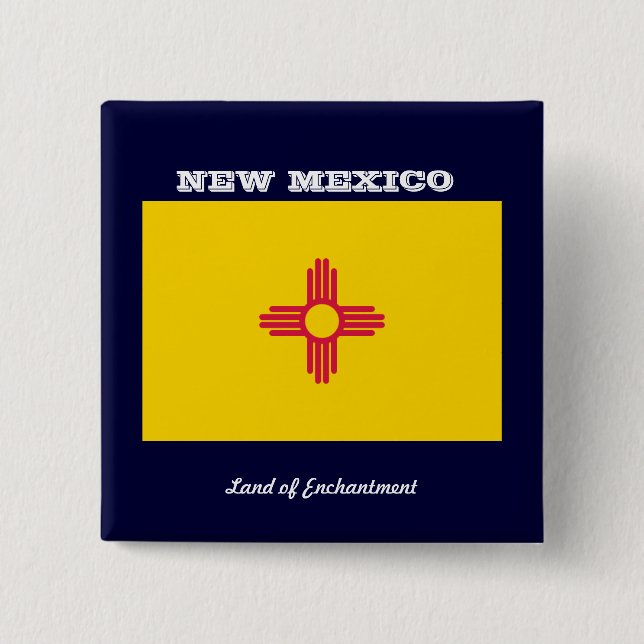 NEW MEXICO FLAG UND SLOGAN BUTTON (Vorderseite)