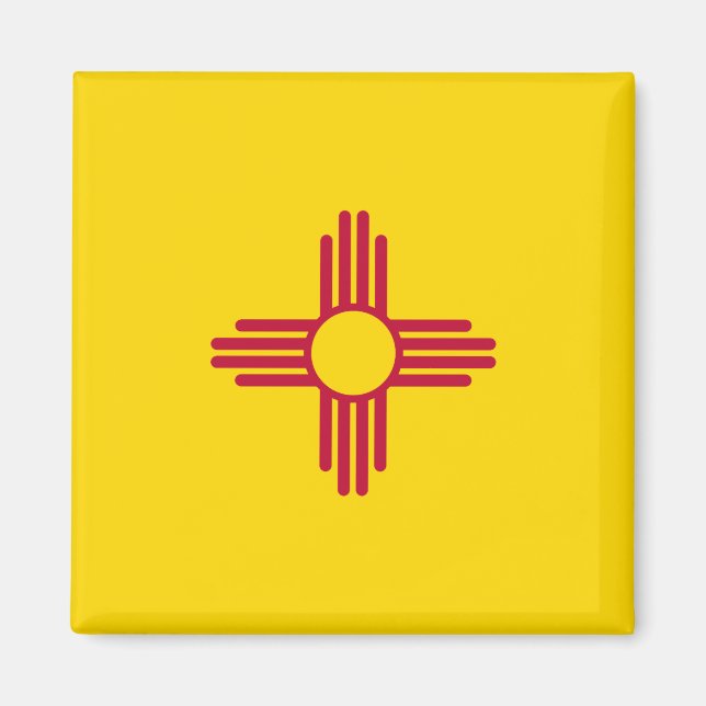 New Mexico Flagge & New Mexico, USA Urlaub/Sport Magnet (Vorne)