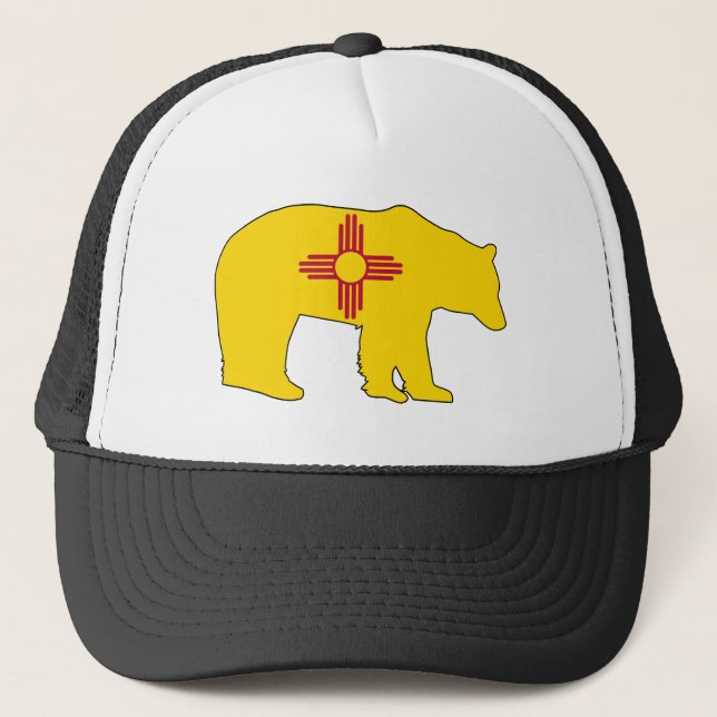 New Mexico Flaggenbär Truckerkappe (Vorderseite)