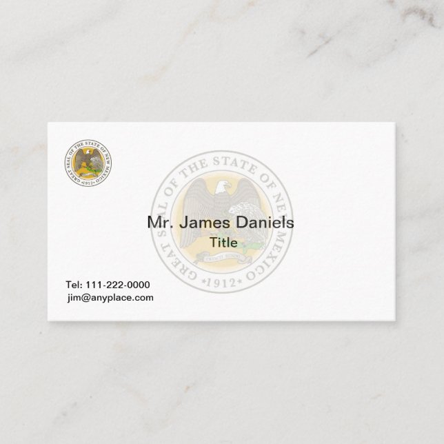 New Mexico Great Siegel Visitenkarte (Vorderseite)
