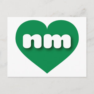New Mexico green heart - I Liebe nm Postkarte