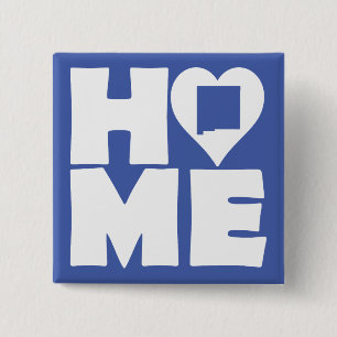 New Mexico Home Heart State Button Badpin