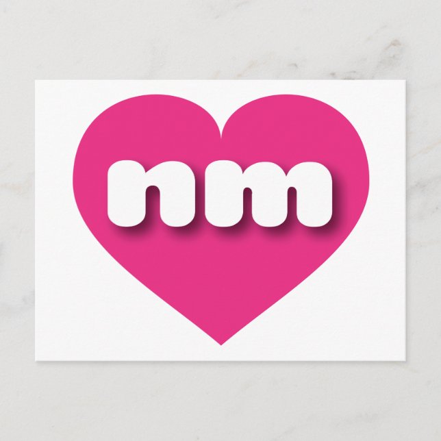 New Mexico Hot Pink heart - I Liebe nm Postkarte (Vorderseite)