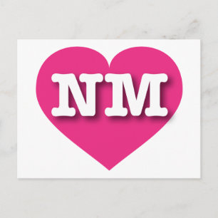 New Mexico Hot Pink Heart - I Liebe NM Postkarte