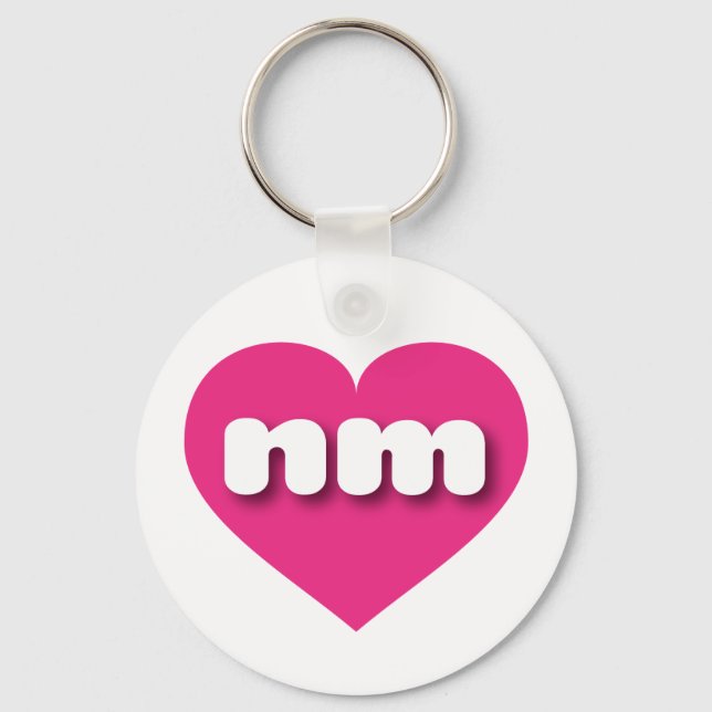 New Mexico Hot Pink heart - I Liebe nm Schlüsselanhänger (Vorderseite)