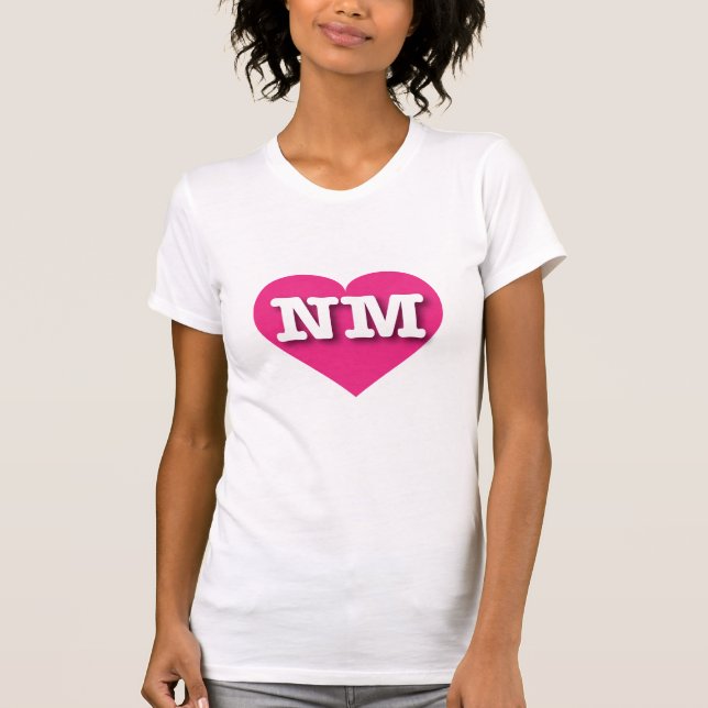 New Mexico Hot Pink Heart - I Liebe NM T-Shirt (Vorderseite)