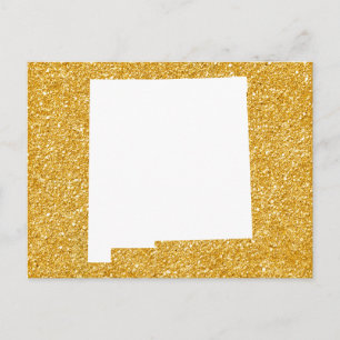 New Mexico in weißem und goldenem Glitter Postkarte
