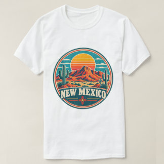 New Mexico Kaktus & Berge Retro T-Shirt