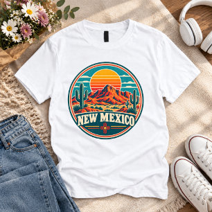 New Mexico Kaktus & Berge Retro T-Shirt