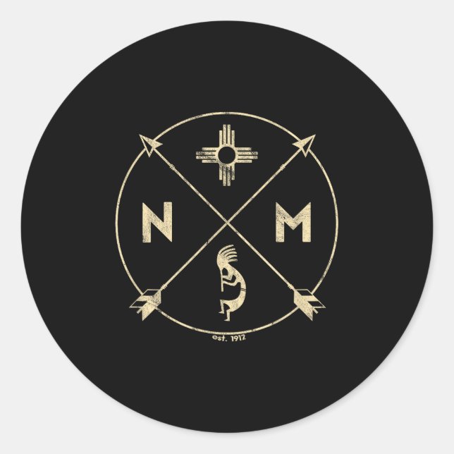 New Mexico Kokopelli  Runder Aufkleber (Vorderseite)