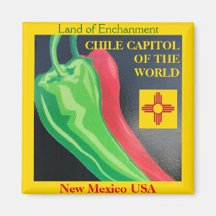 New Mexico License Plate Chile Magnet Zia