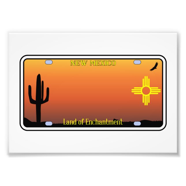 New Mexico License Plate Fotodruck (Vorne)