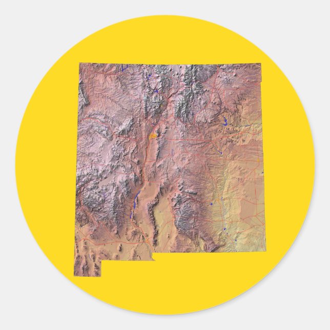 New Mexico Map Aufkleber (Vorderseite)