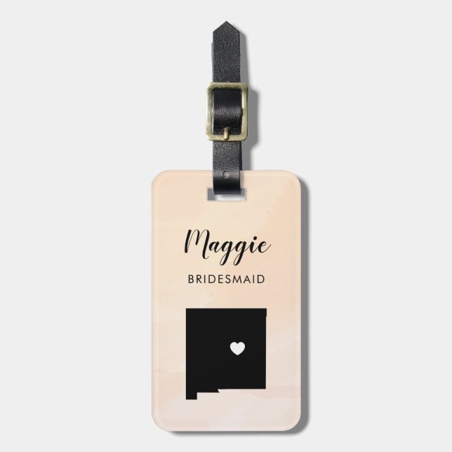 New Mexico Map Gepäcktag, Hochzeitsfeier Willkomme Gepäckanhänger (Vorderseite vertikal)