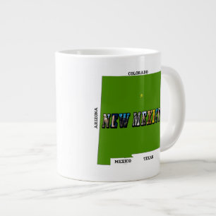 New Mexico Map Kontur Foto Text Jumbo-Tasse