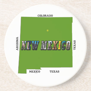 New Mexico Map Kontur Foto Text Untersetzer