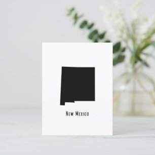 New Mexico Map - Schwarz und Weiß Modernes Mexiko Postkarte
