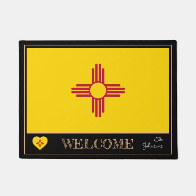 New Mexico & New Mexico Flag house mat / sports US Fußmatte (Vorderseite)