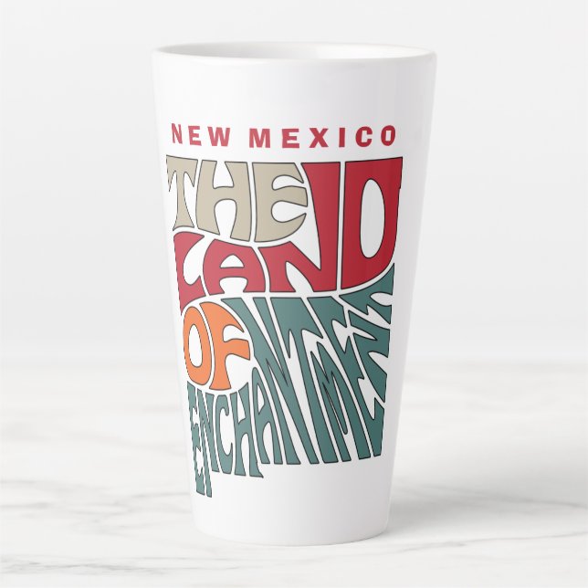 New Mexico Nickname Word Art Milchtasse (Vorderseite)