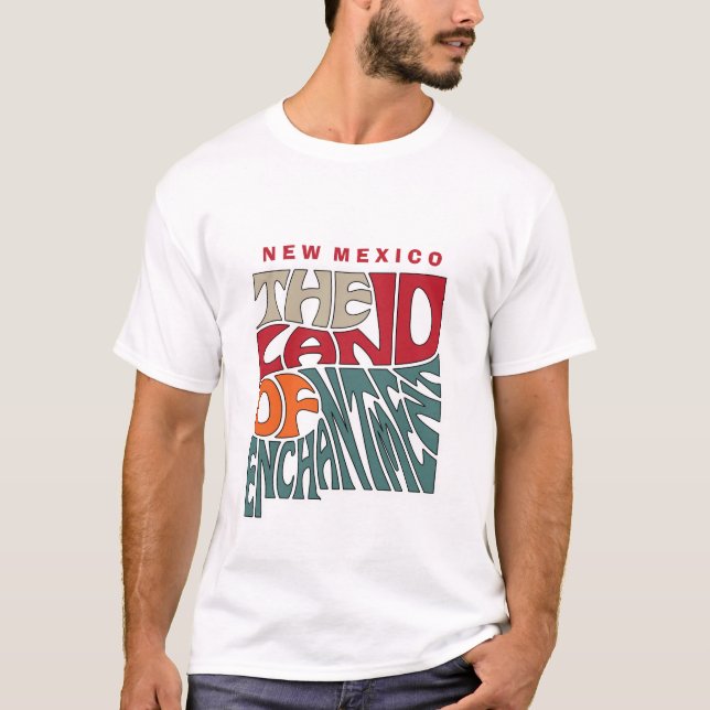New Mexico Nickname Word Art T-Shirt (Vorderseite)