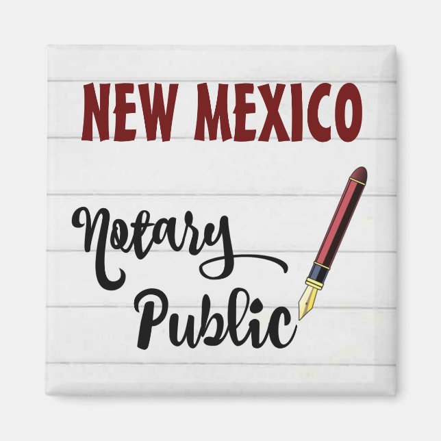 New Mexico Notary Public Burgundy Tinte Pen Magnet (Vorne)