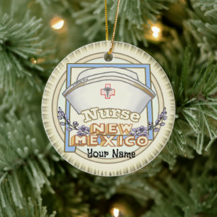 New Mexico Nurse Keramik Ornament