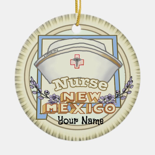 New Mexico Nurse Keramik Ornament (Vorne)