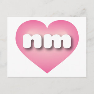 New Mexico pink fade heart - I Liebe nm Postkarte