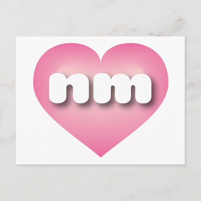 New Mexico pink fade heart - I Liebe nm Postkarte (Vorderseite)