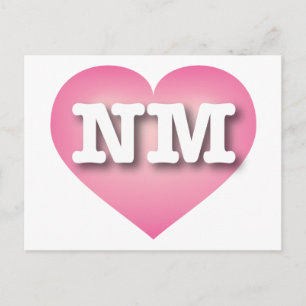 New Mexico Pink Fade Heart - I Liebe NM Postkarte